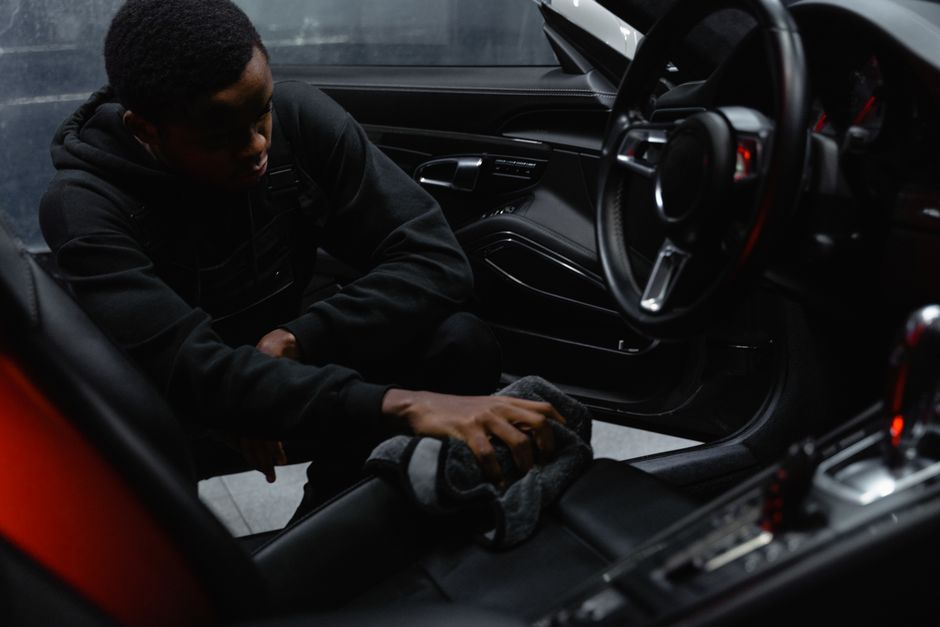 Detailed cleaning of a luxury car interior